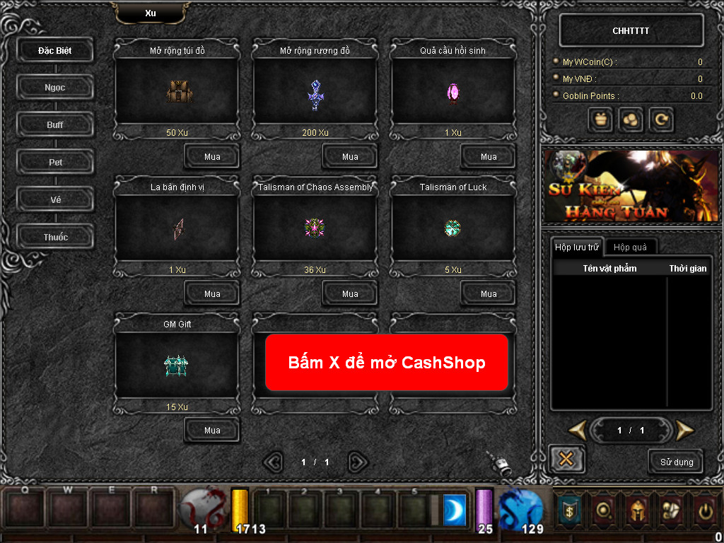 Chức năng chính của Game MU Lôi Phong
